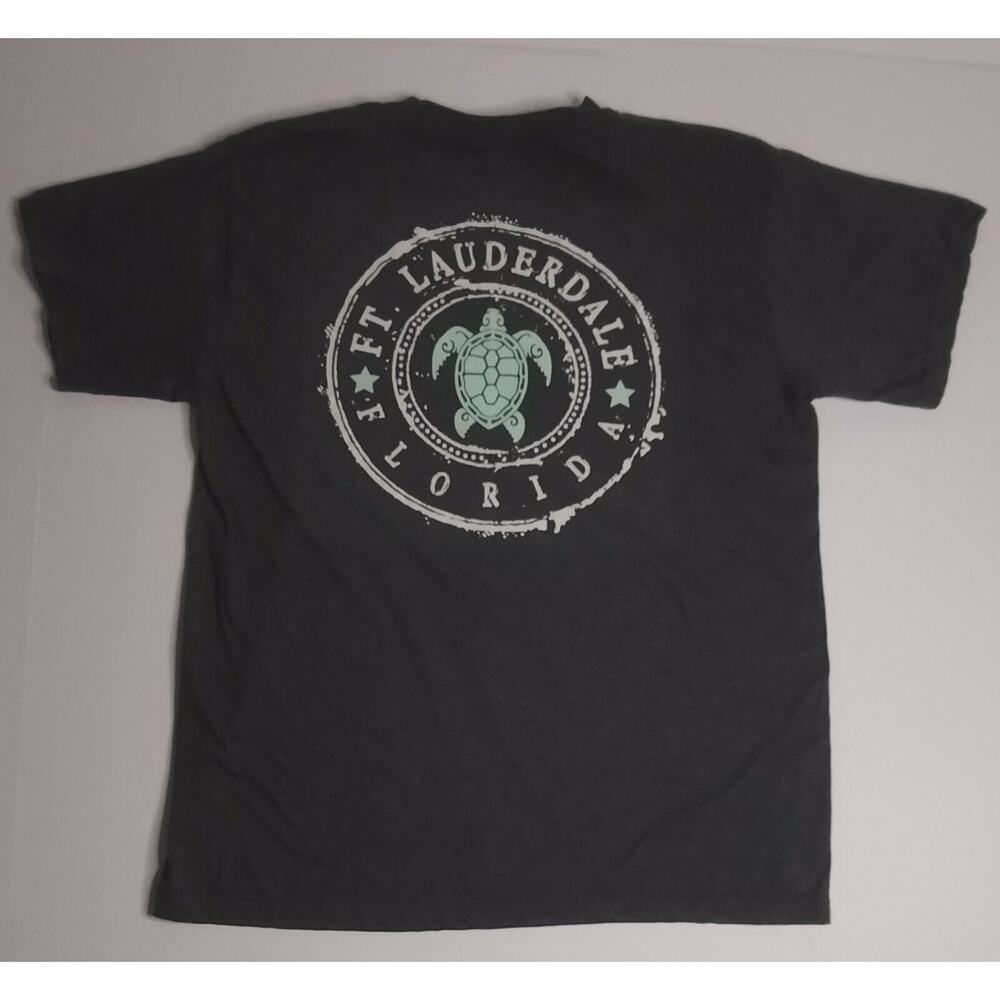 Surf Style Fort Lauderdale Florida Sea Turtle T-Shirt Heather Gray Medium - Picture 7 of 7